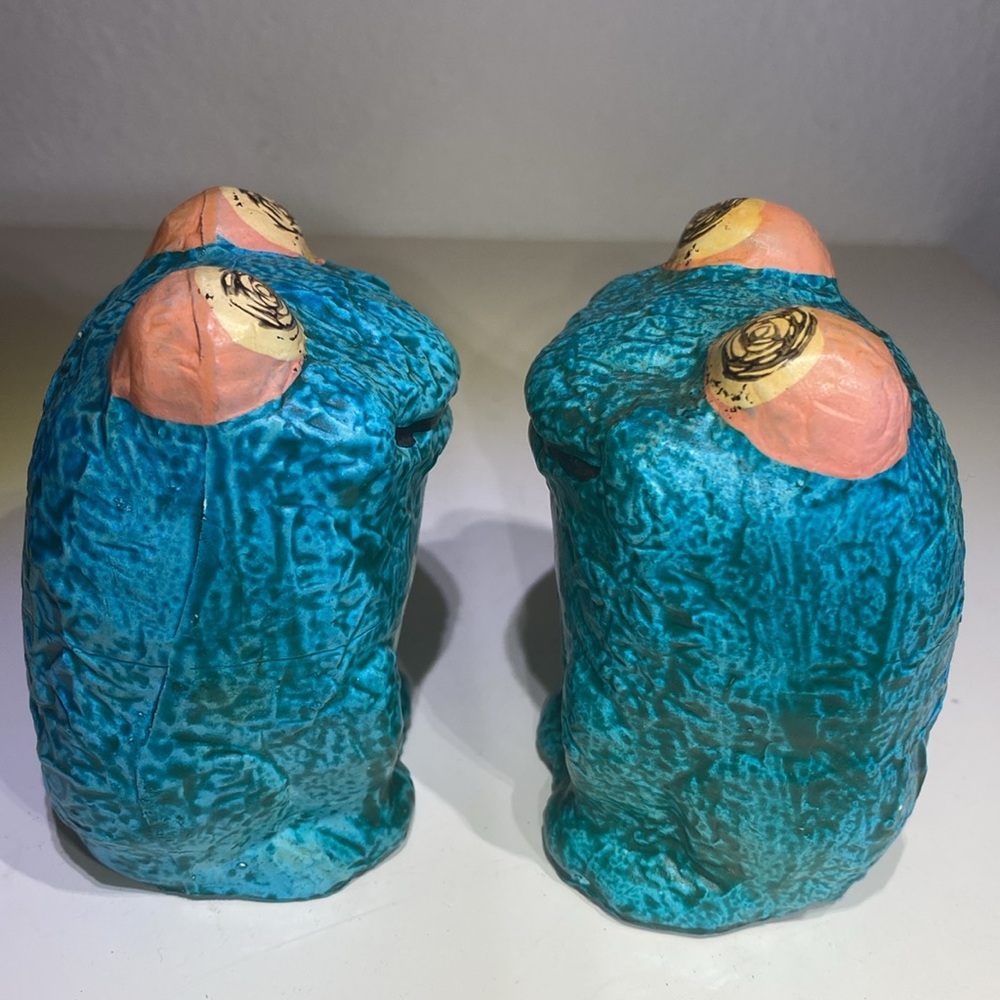 Extremely RARE Vintage MCM Psychedelic Frog Textured Salt & Pepper Shakers - Picture 3 of 11